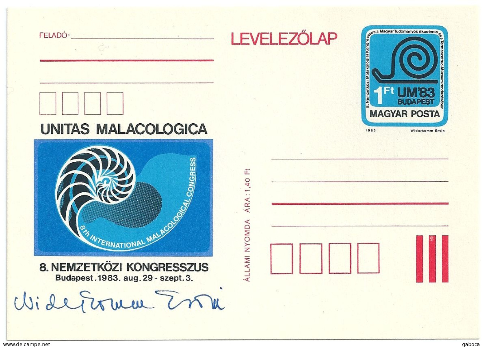4956c Hungary 1983 Postcard Nature Fauna Animal Molluscs Unused RARE - Brieven En Documenten