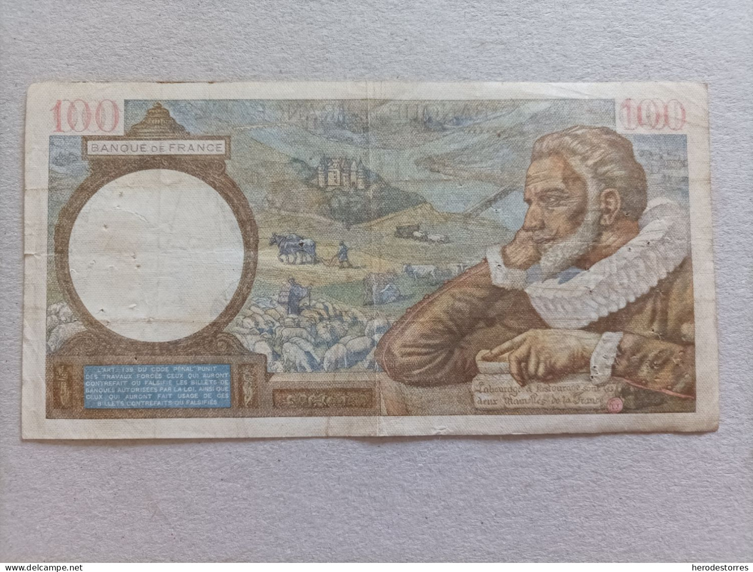 Billete De Francia De 100 Francs, Año 1941 - 100 F 1939-1942 ''Sully''