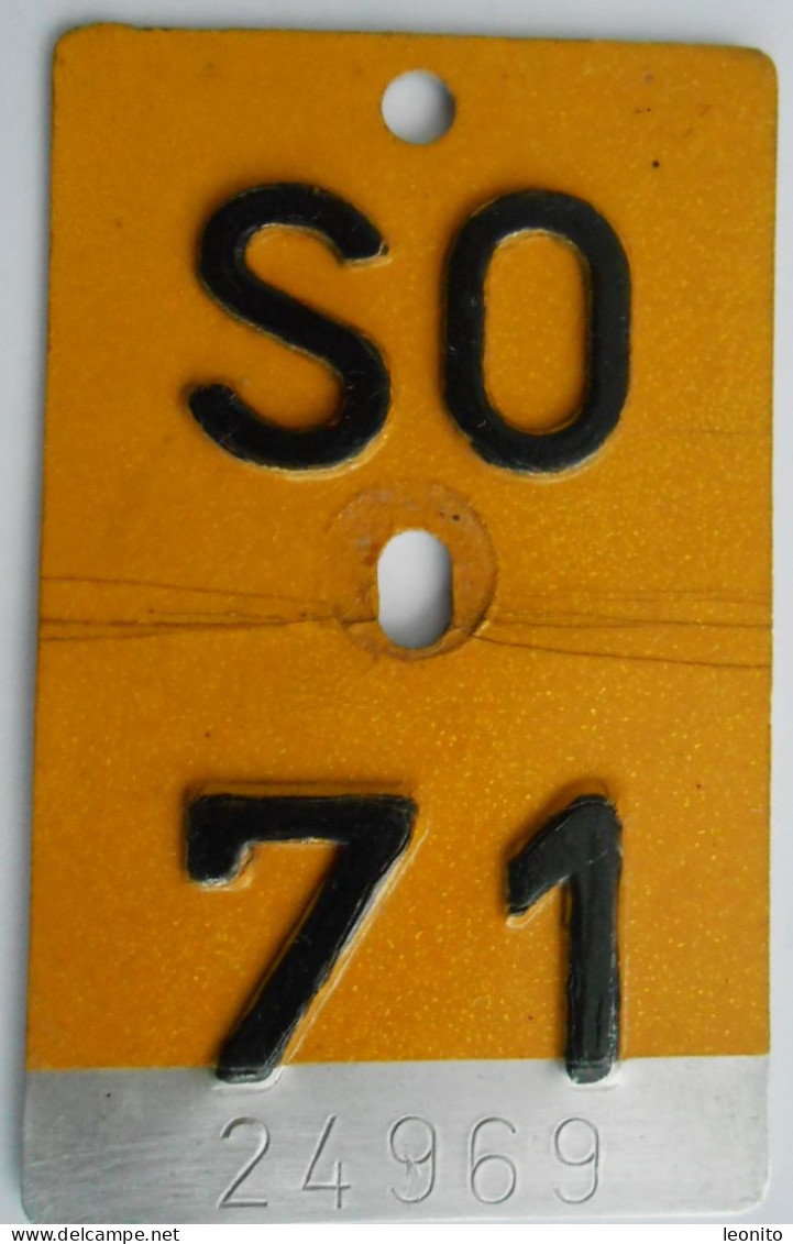 Velonummer Mofanummer Solothurn SO 71 - Number Plates
