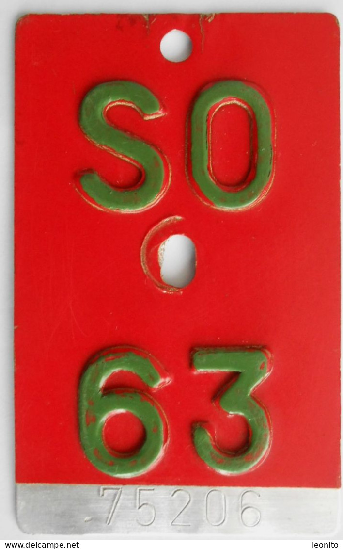 Velonummer Solothurn SO 63 - Number Plates