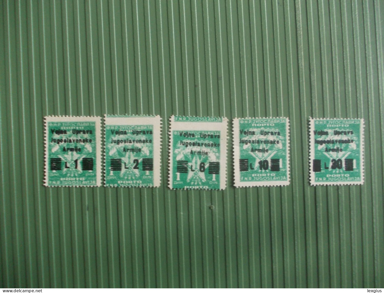 LITORALE SLOVENO SEGNATASSE (SASS.20/24) COMPLETE SET CON DECALCO + ORDINARIA - Yugoslavian Occ.: Slovenian Shore