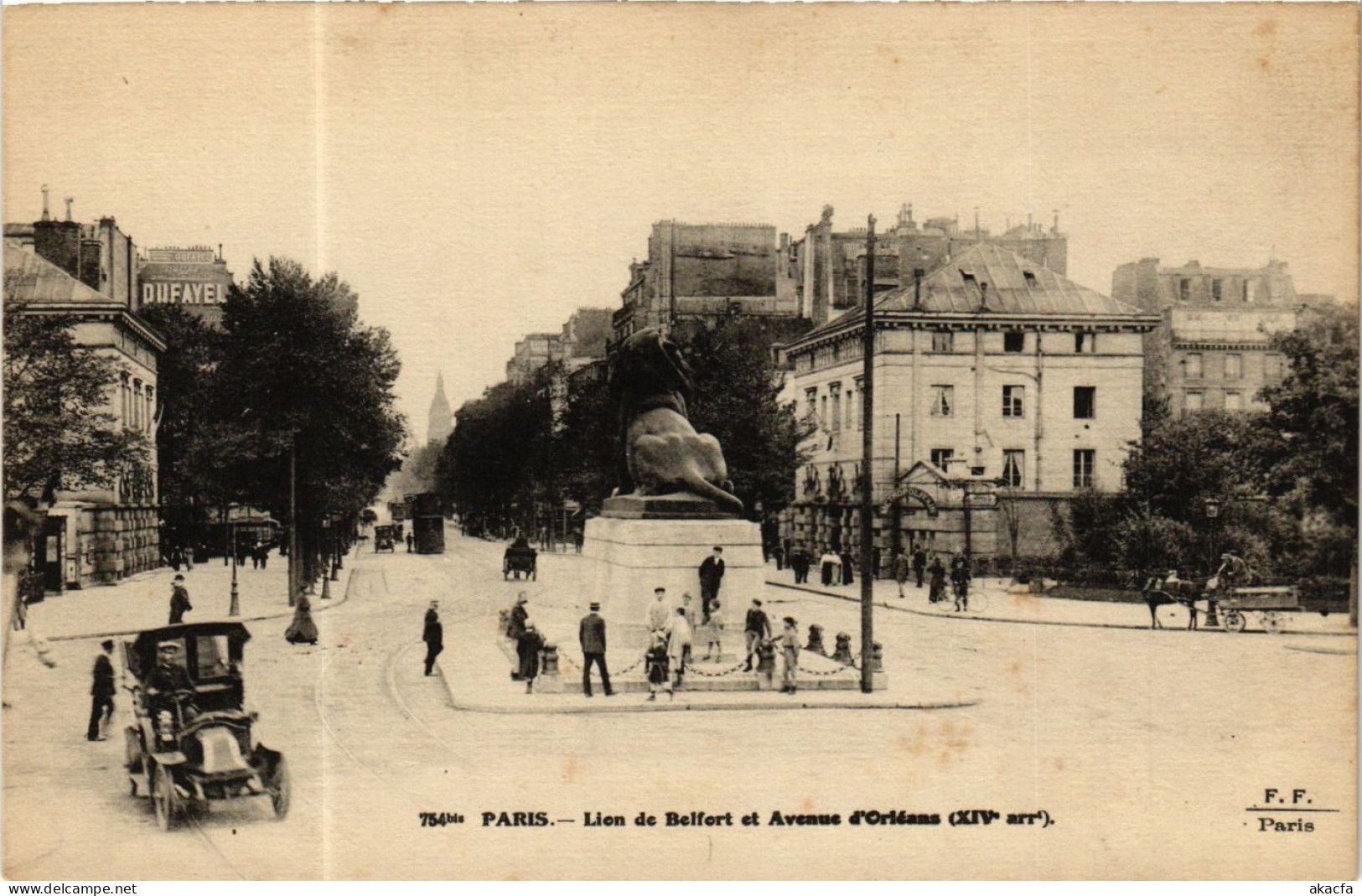 CPA AK PARIS 14e Lion De Belfort. Avenue D'Orléans, F. Fleury (303700) - Statues