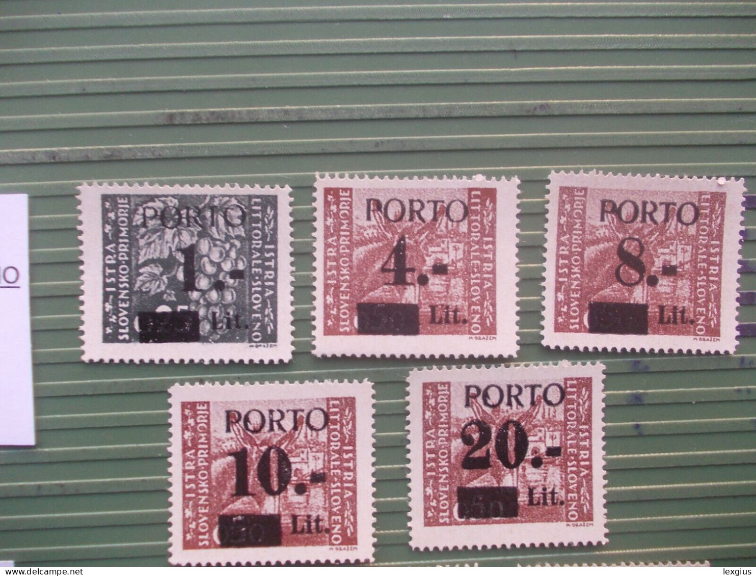 LITORALE SLOVENO SEGNATASSE 1/5  I  E II TIPO MNH 10 VALORI - Yugoslavian Occ.: Slovenian Shore