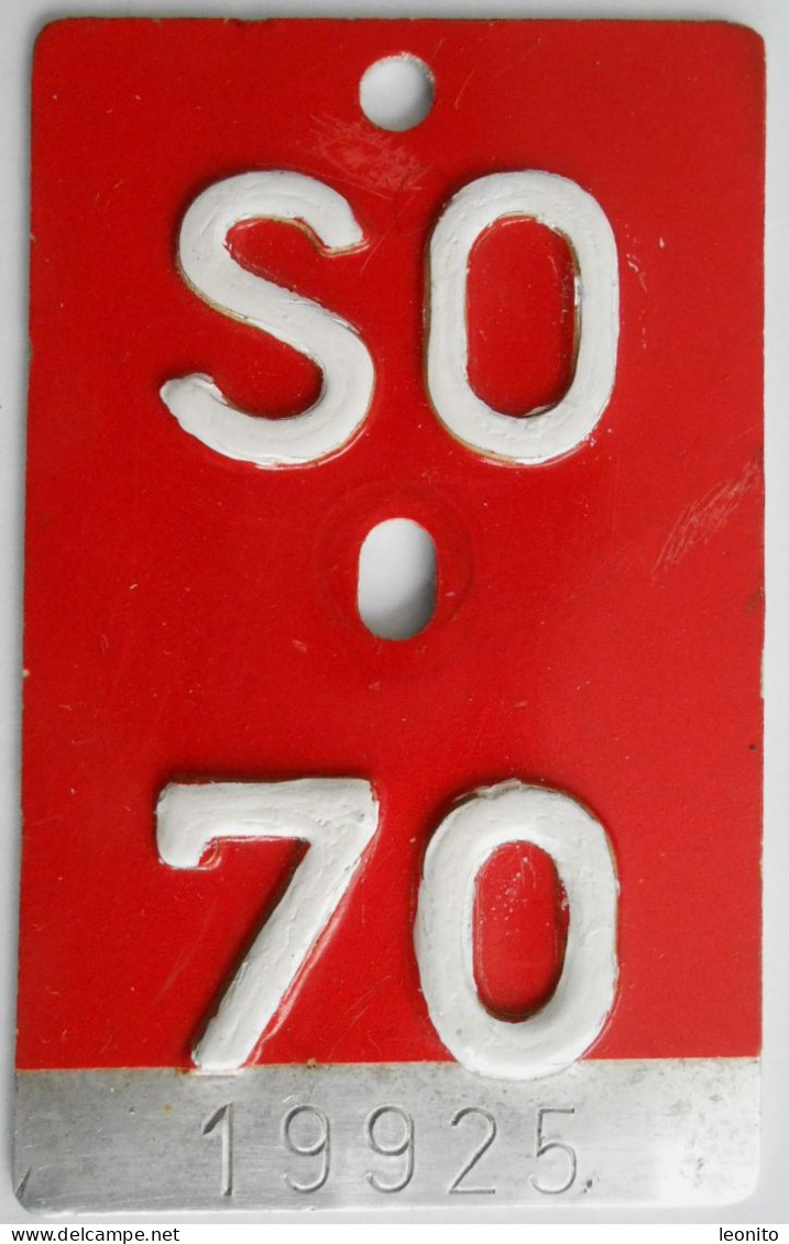 Velonummer Solothurn SO 70 - Number Plates