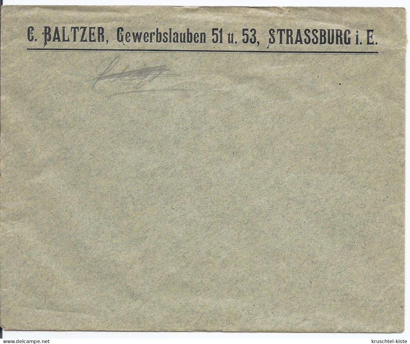 Dt- Reich (004556) Schmuckrechnung Straßburg C. Batzer, Kürschner, Vom 17.9.1917 Mit Umschlag - 1900 – 1949