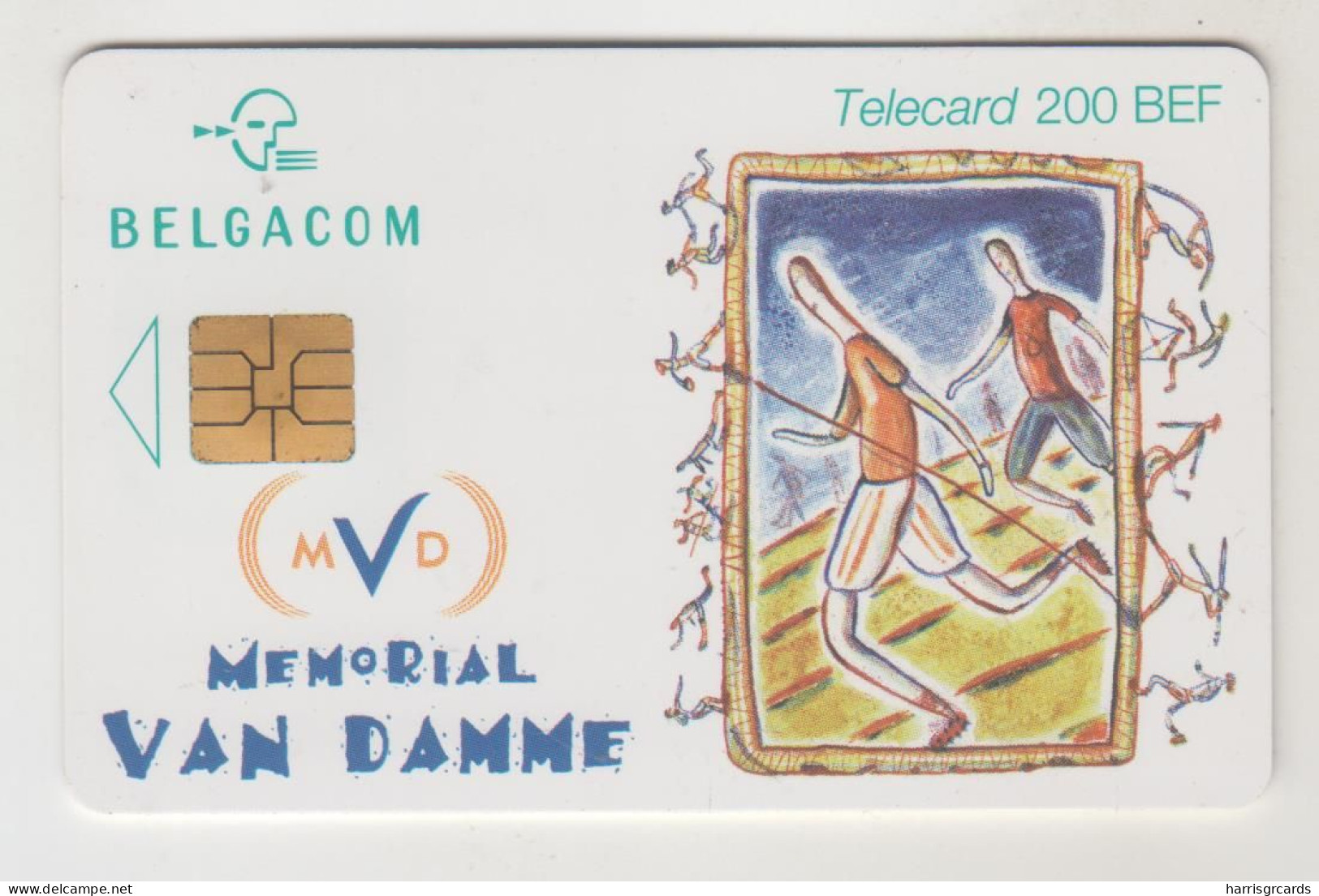 BELGIUM - Memorial Van Damme, 200 BEF, Tirage 225.000, Used - Avec Puce