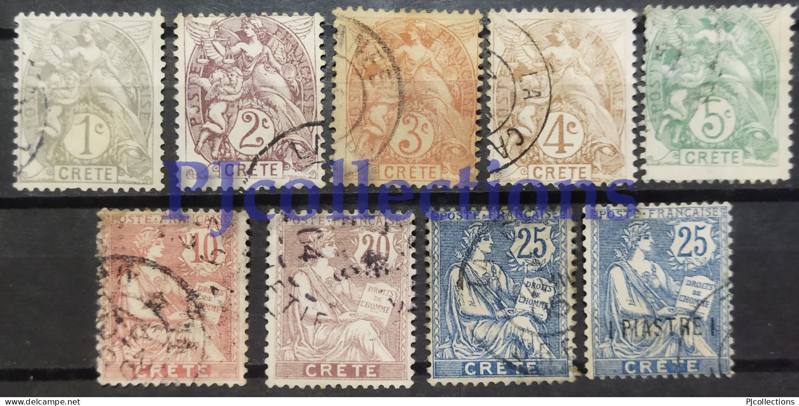 N1161- FRANCIA CRETA - FRENCH CRETE 1902/03 BEAUTIFUL SET 9 STAMPS USED - Oblitérés