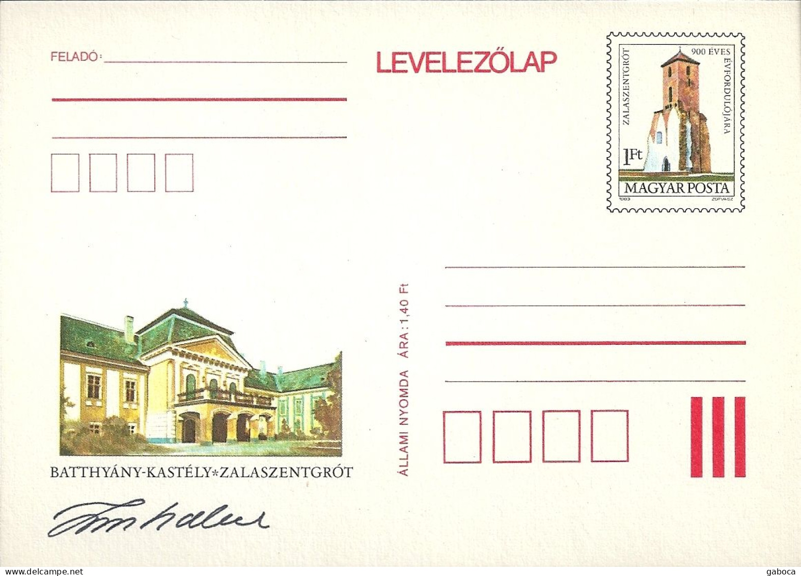 3527c Hungary Unused Postcard 1983 Architecture Building Signature Of Designer Zsitva Szabolcs - Cartas & Documentos