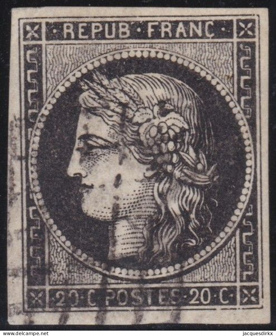 France  .  Y&T   .   3  (2 Scans)   .   O   .    Oblitéré - 1849-1850 Cérès