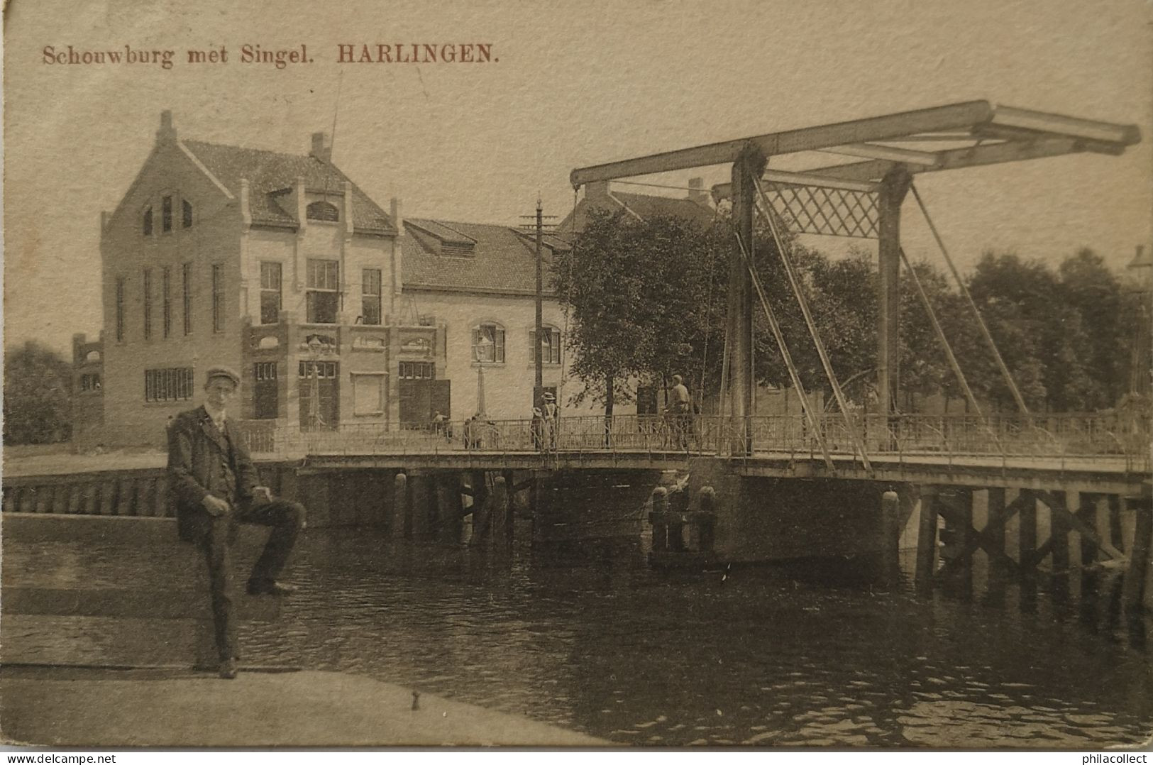 Harlingen // Schouwburg Met Singel 1910 - Harlingen