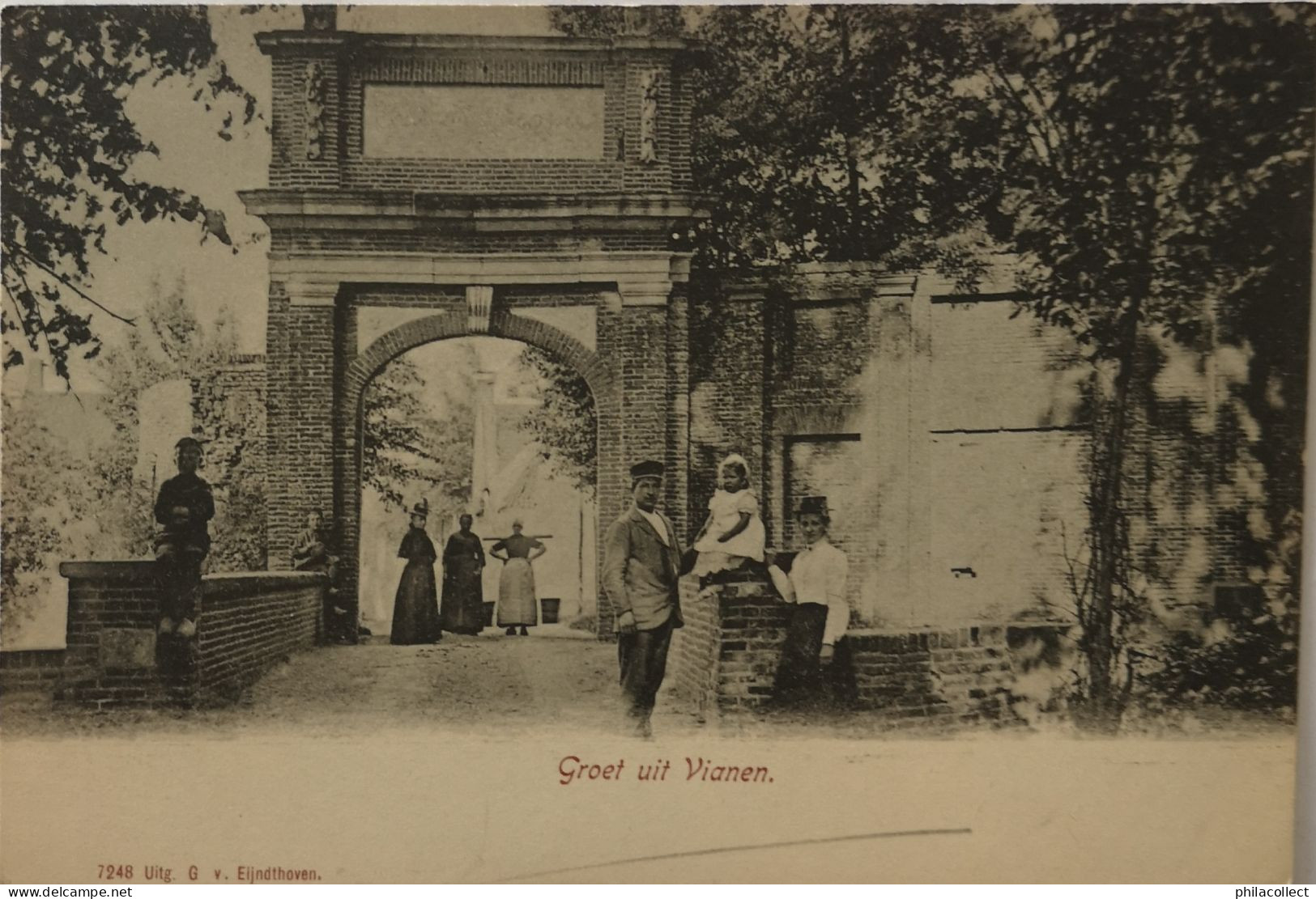 Vianen (Utr.)  Groet Uit (Veel Volk) Ca 1900 - Other & Unclassified