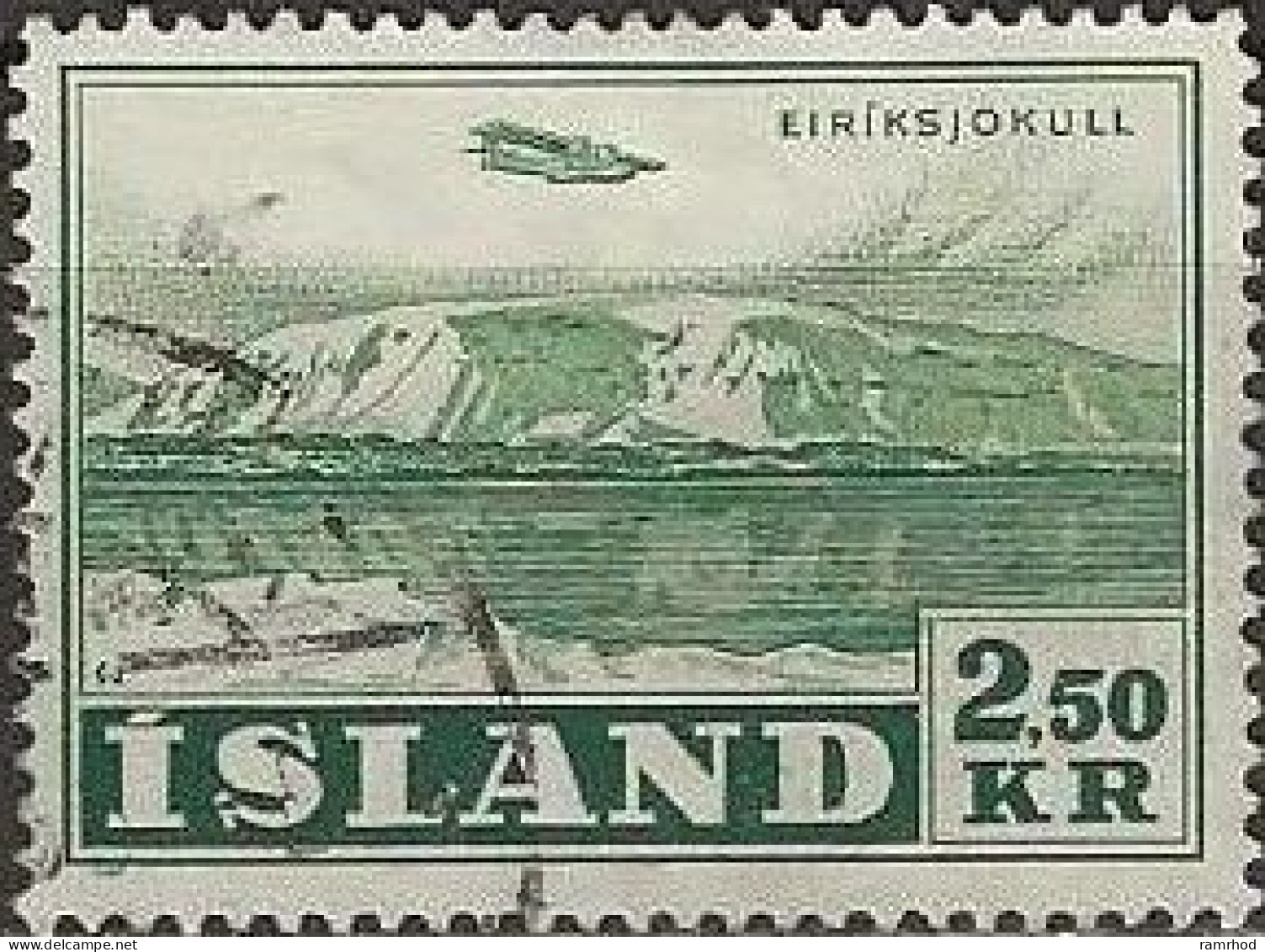 ICELAND 1947 Air. Consolidated PBY-5 Catalina Over Eiriksjokull - 2k.50 - Green FU - Poste Aérienne