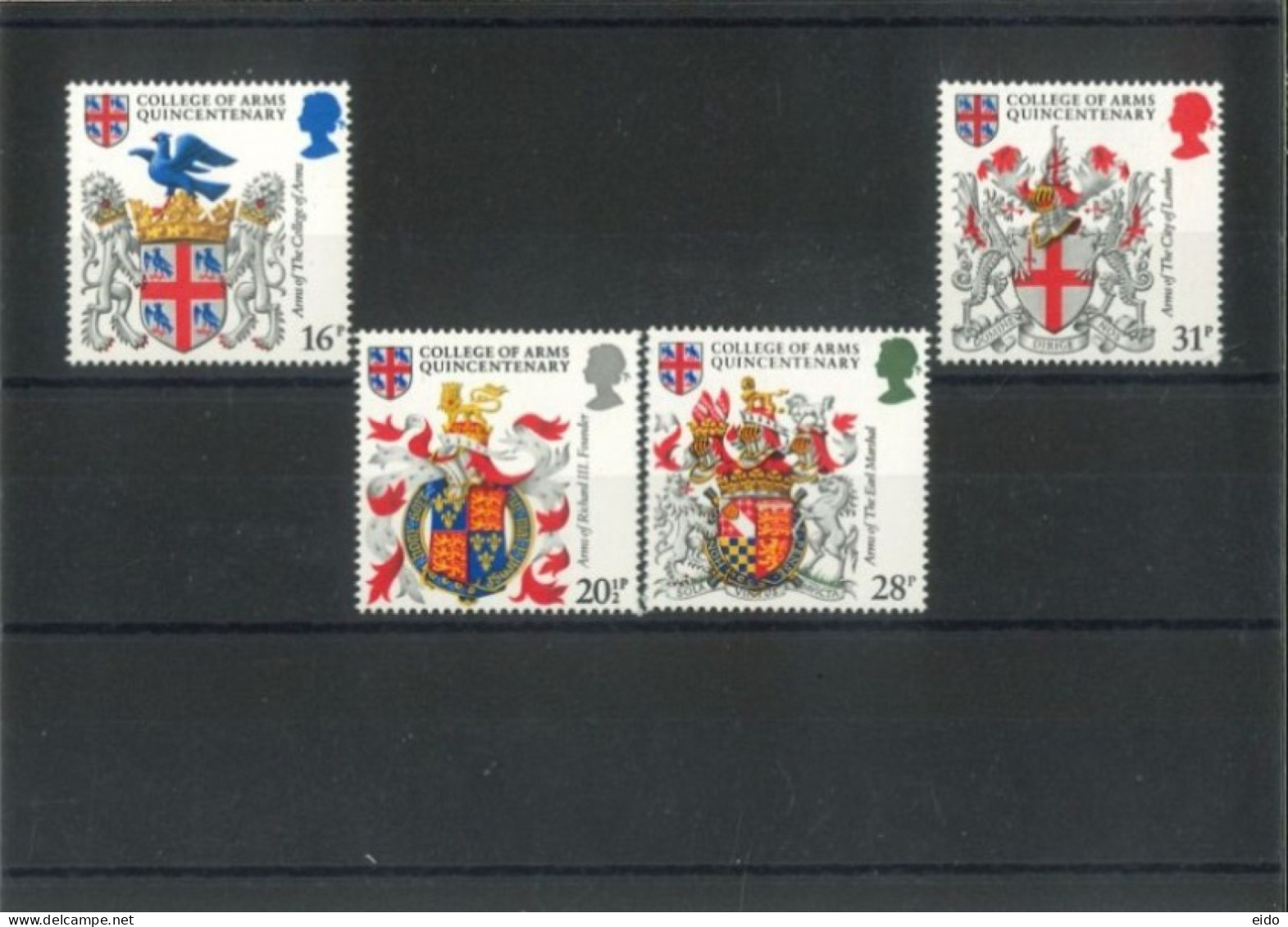 GREAT BRITAIN - 1984 - 500th ANNIV OF COLLEGE OF ARMS STAMPS COMPLETE SET OF 4, SG # 1236/39, UMM(**). - Universal Mail Stamps