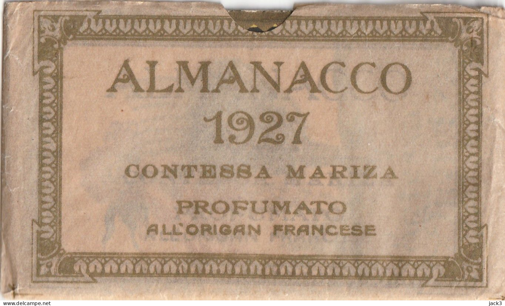 CALENDARIETTO - Contessa Mariza - 1927 - Petit Format : 1921-40