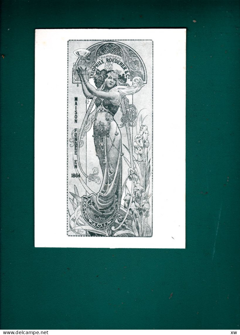 BUVARD CHAMPAGNE THEOPHILE ROEDERER & Cie Art Déco Style MUCHA, Illustré Par Louis Théophile Hingre Superbe Et Rare - C