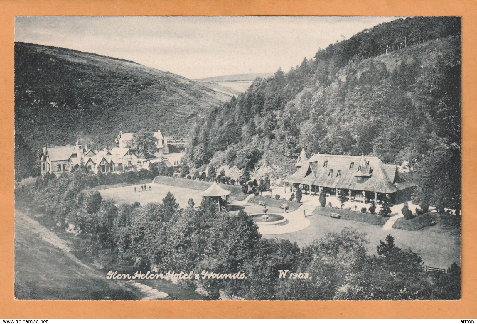 Glen Helen Hotel UK 1906 Postcard - Isla De Man