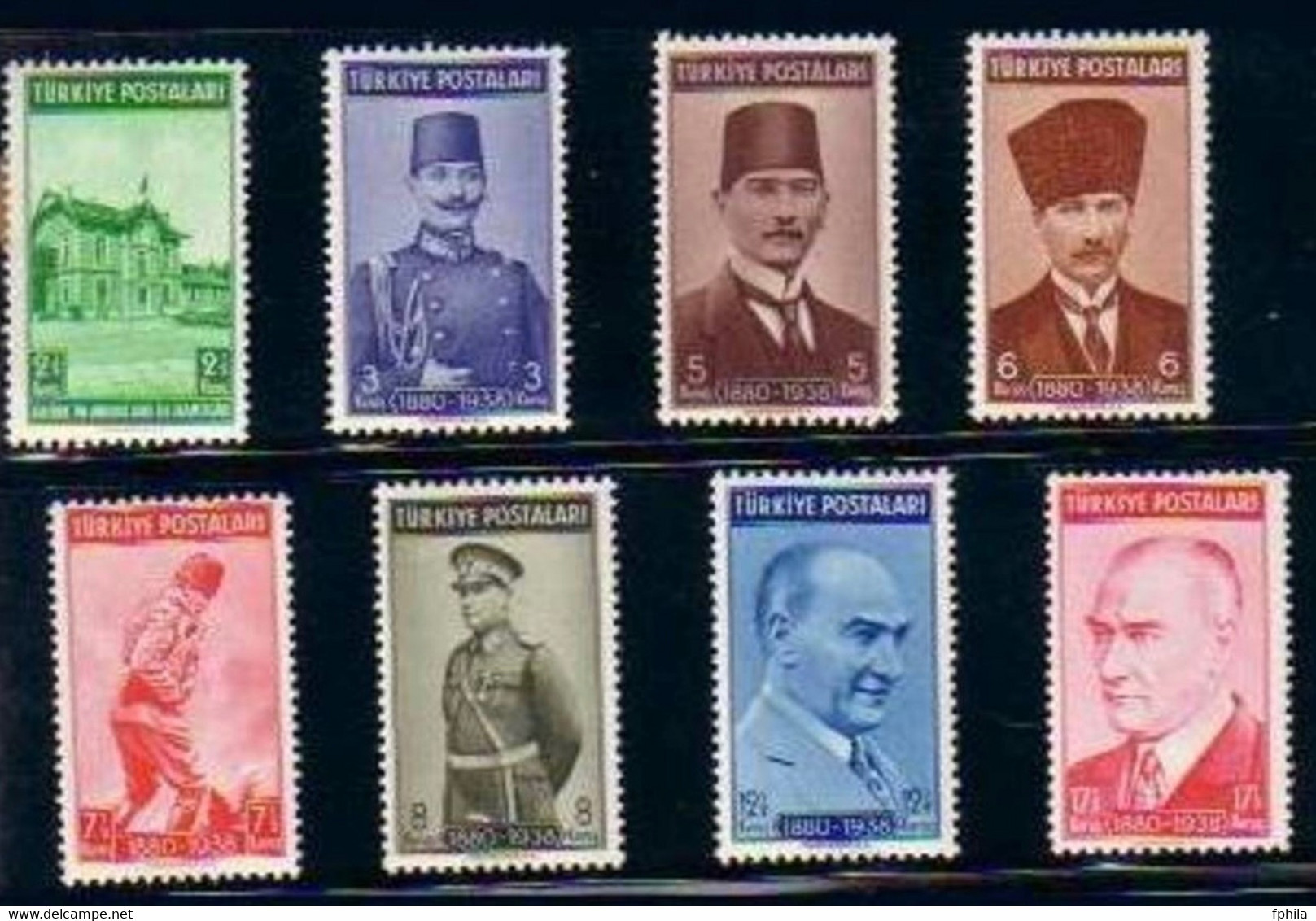 1939 TURKEY THE 1ST ANNIVERSARY OF THE DEATH OF ATATURK MINT WITHOUT GUM - Nuovi