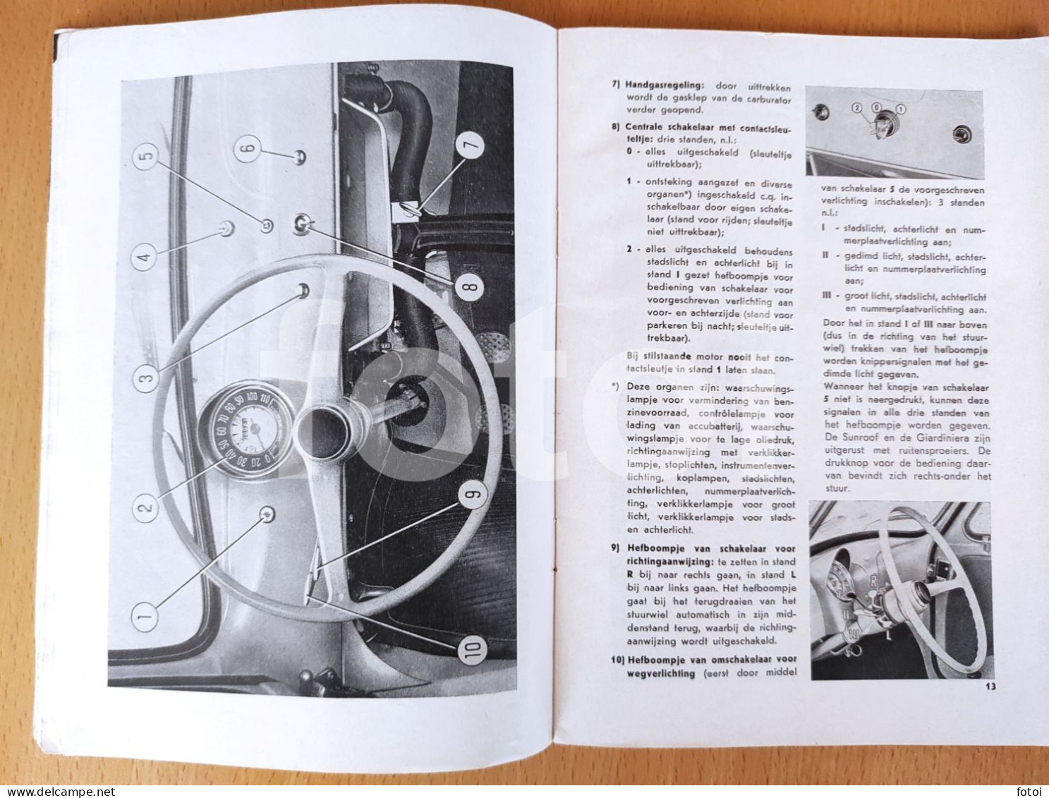 60s ORIGINAL DUTCH FIAT 500 D HANDLEIDING NEDERLAND CAR INSTRUCTIONS MANUAL - Voitures