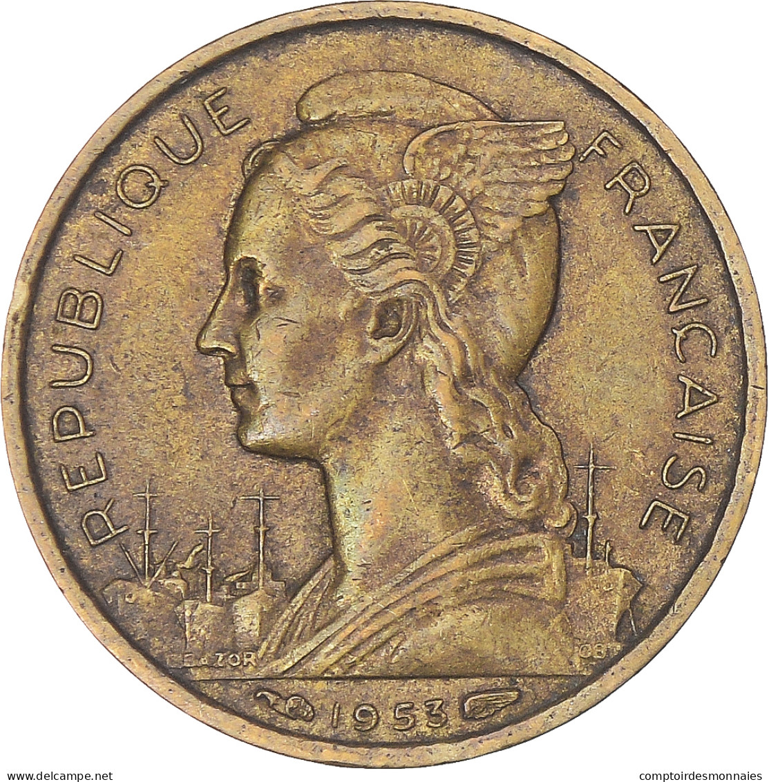 Monnaie, Madagascar, 10 Francs, 1953 - Madagascar