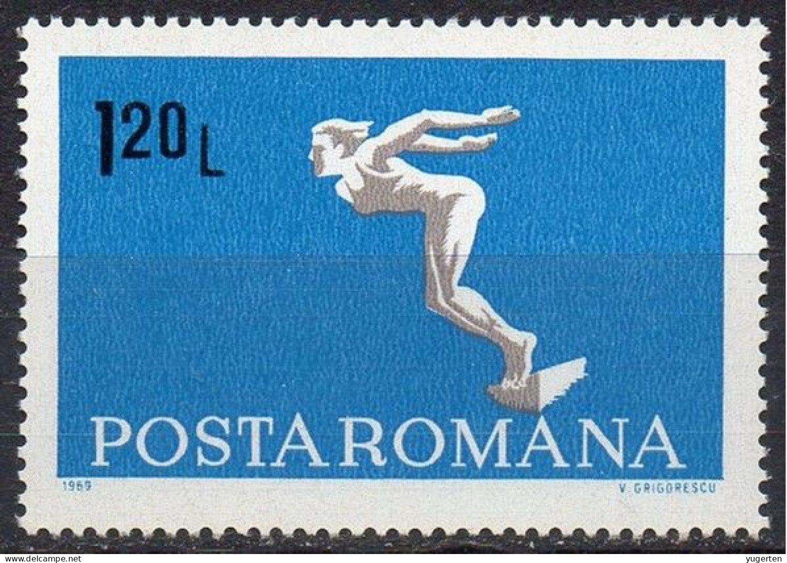 ROMANIA 1969 - 1v - MNH - Diving - Diver - Plongeon - Tauchen - Swimming - Natation - Duiken Buceo - High Diving