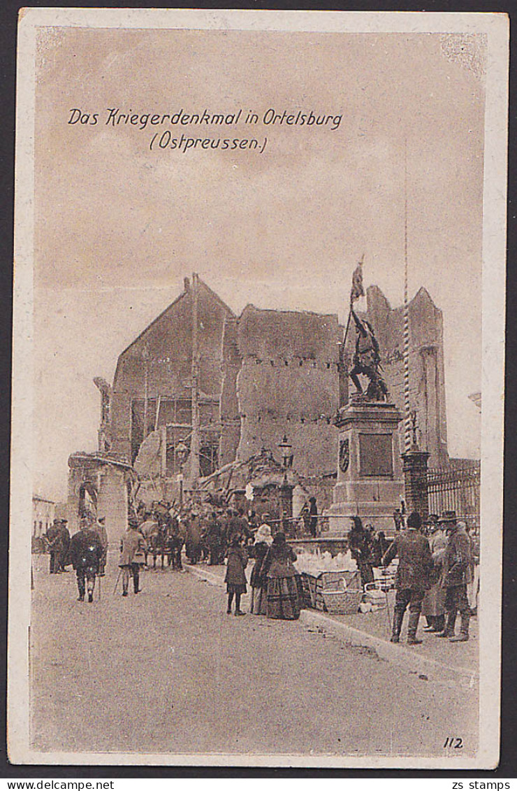 Ortelsburg  Szczytno Wohlfahrts-Postkarte Ostpreußenhilfe  Das Kriegerdenkmal - Ostpreussen