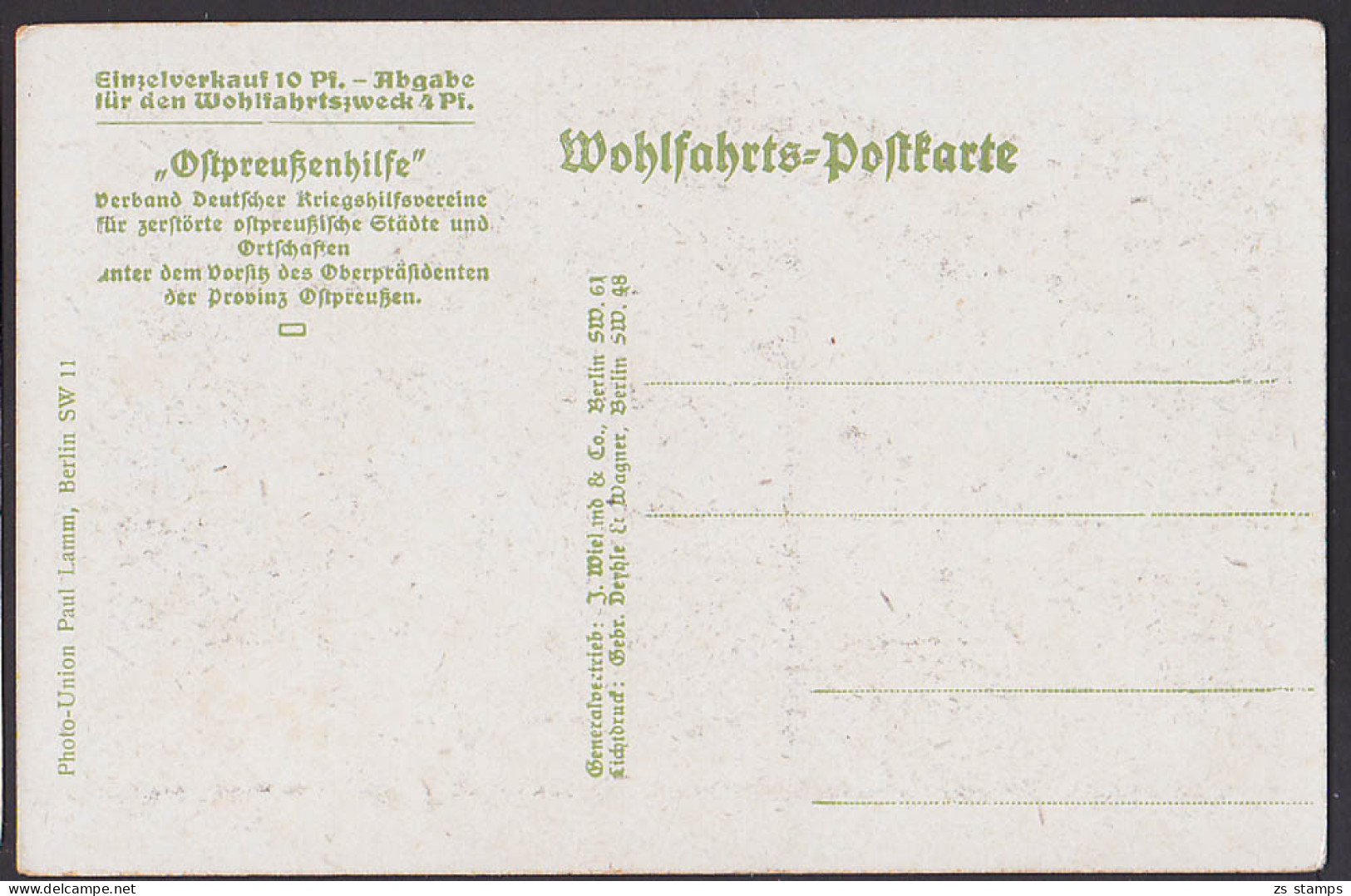 Ortelsburg  Szczytno Wohlfahrts-Postkarte Ostpreußenhilfe  Das Kriegerdenkmal - Ostpreussen