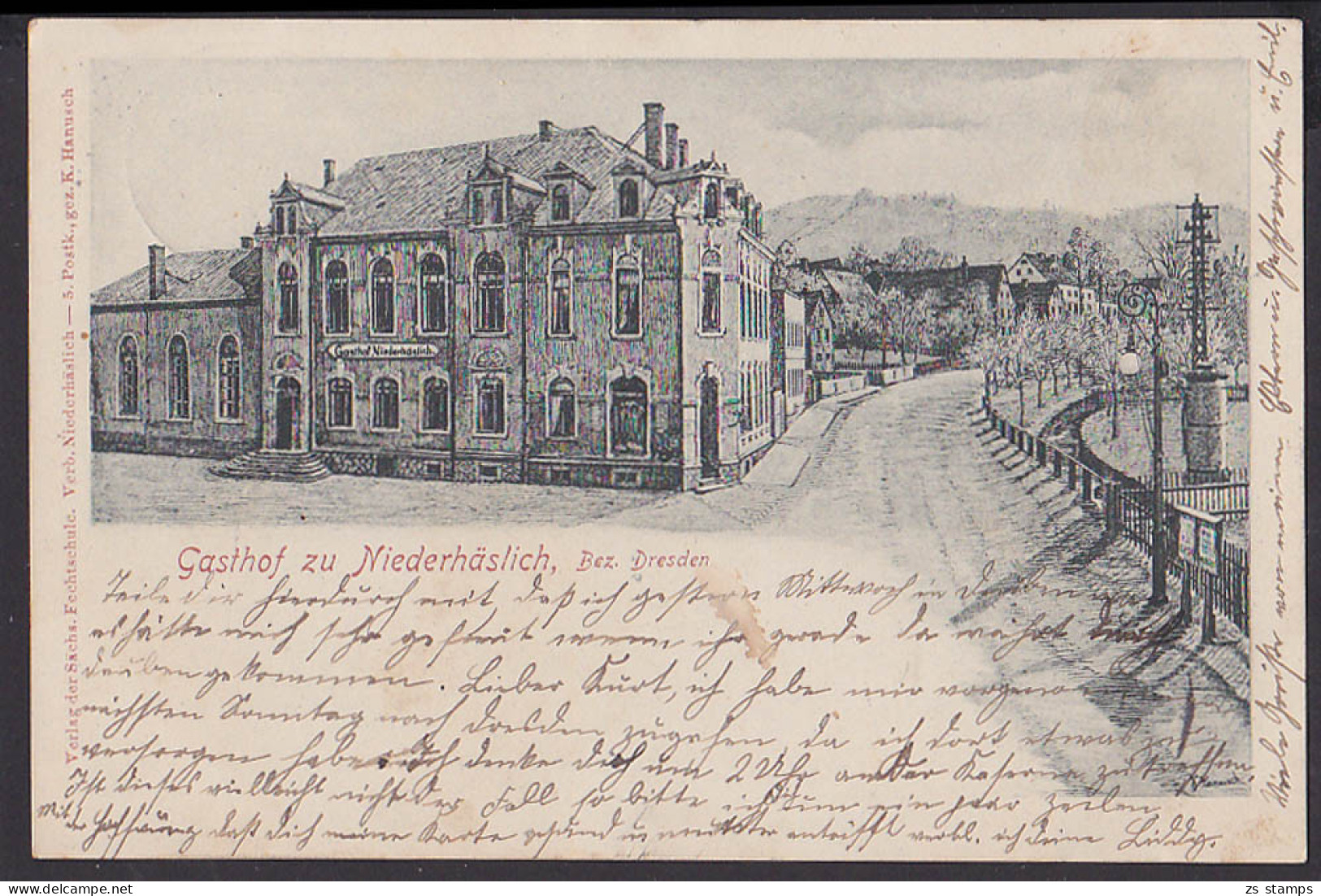 Niederhäslich Bei Dresden Gasthof Soldatenkarte 1905 Freital Niederheslich - Freital