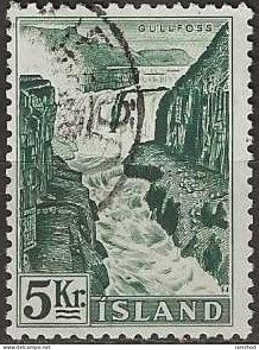 ICELAND 1956 Power Plants And Waterfalls - 5k. Gullfoss FU - Used Stamps