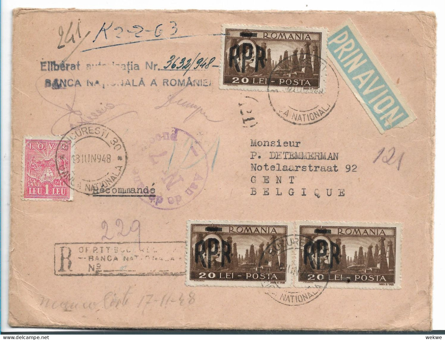 RUMÄNIEN  130A  /Interessanter Beleg Der Postgeschichte 1948 - Storia Postale