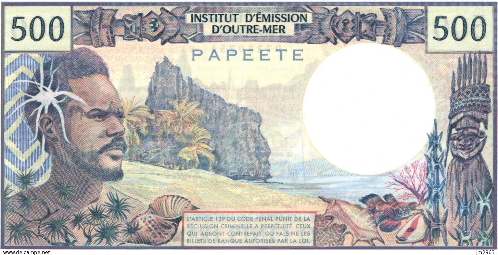 PAPEETE 500 Francs UNC X.3 80251 - Territorios Francés Del Pacífico (1992-...)
