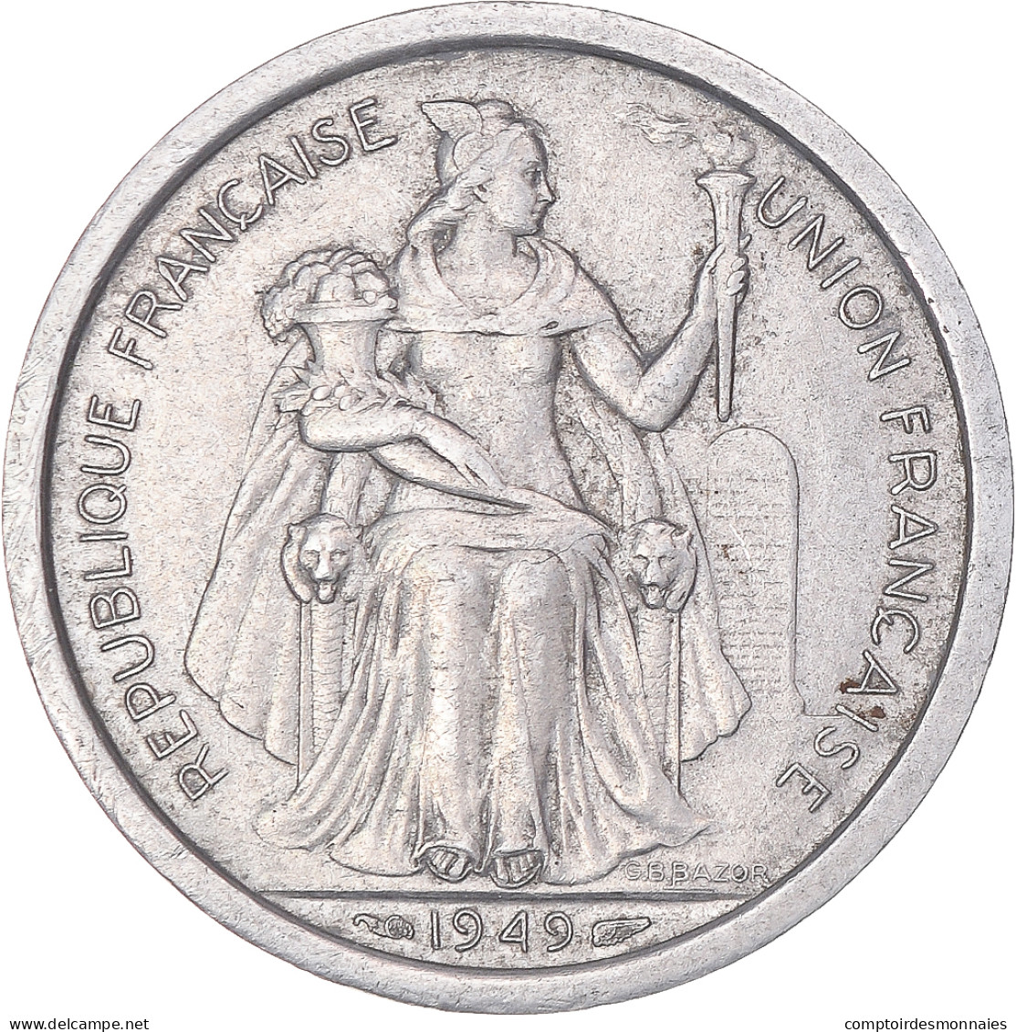 Monnaie, Océanie, 2 Francs, 1949 - Sonstige – Ozeanien