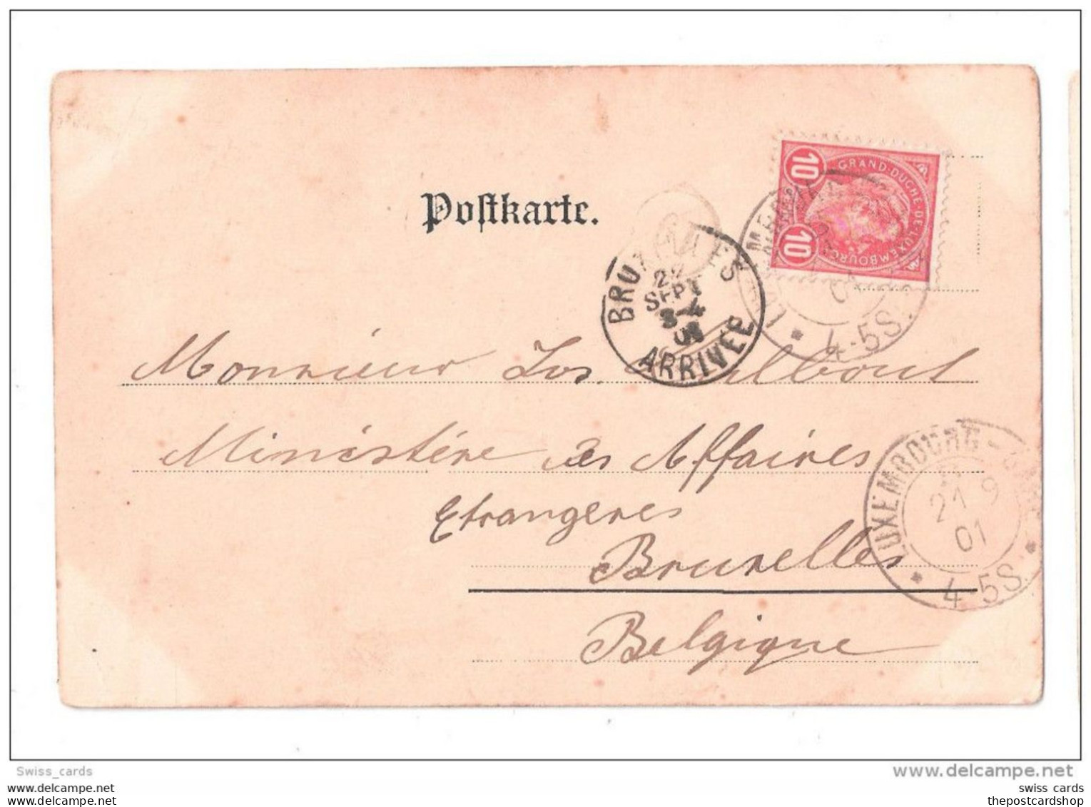 CPA Paris CHROMO LUXEMBOURG AVENUE DU PANTHEON + Stamp Used C 1902 ? EARLY UNDIVIDED BACK Used - Famiglia Reale