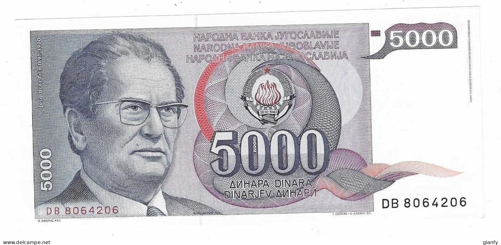 JUGOSLAVIA 5000 DINARA 1985 TITO - Yougoslavie