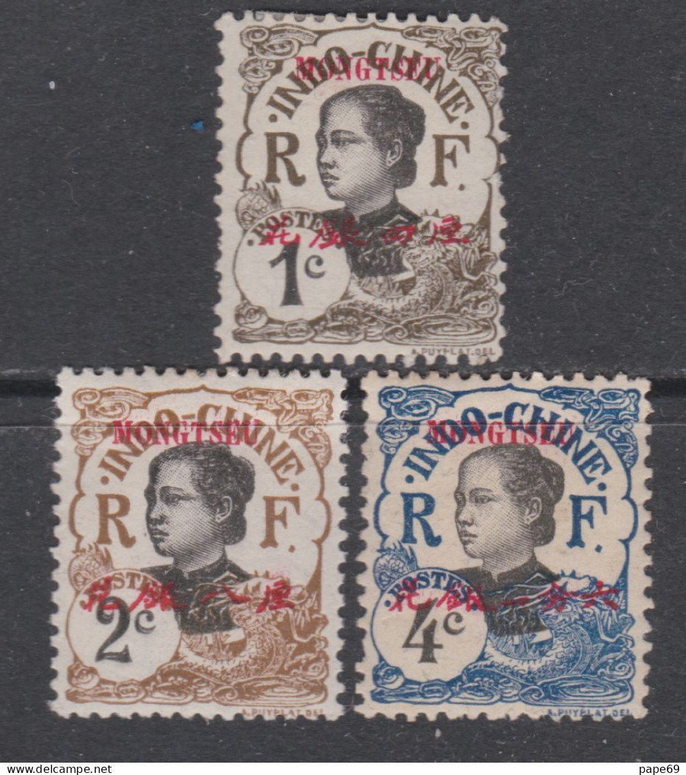 Mong-Tzeu N°  34A / 36 X Timbres D'Indochine Surchargés : Les 3 Valeurs  Trace De Charnière Sinon TB - Unused Stamps