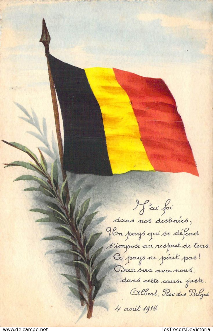 MILITARIA - Patriotiques - Drapeau Belge - J'ai Foi Dans Nos Destinées - Carte Postale Ancienne - Patrióticos