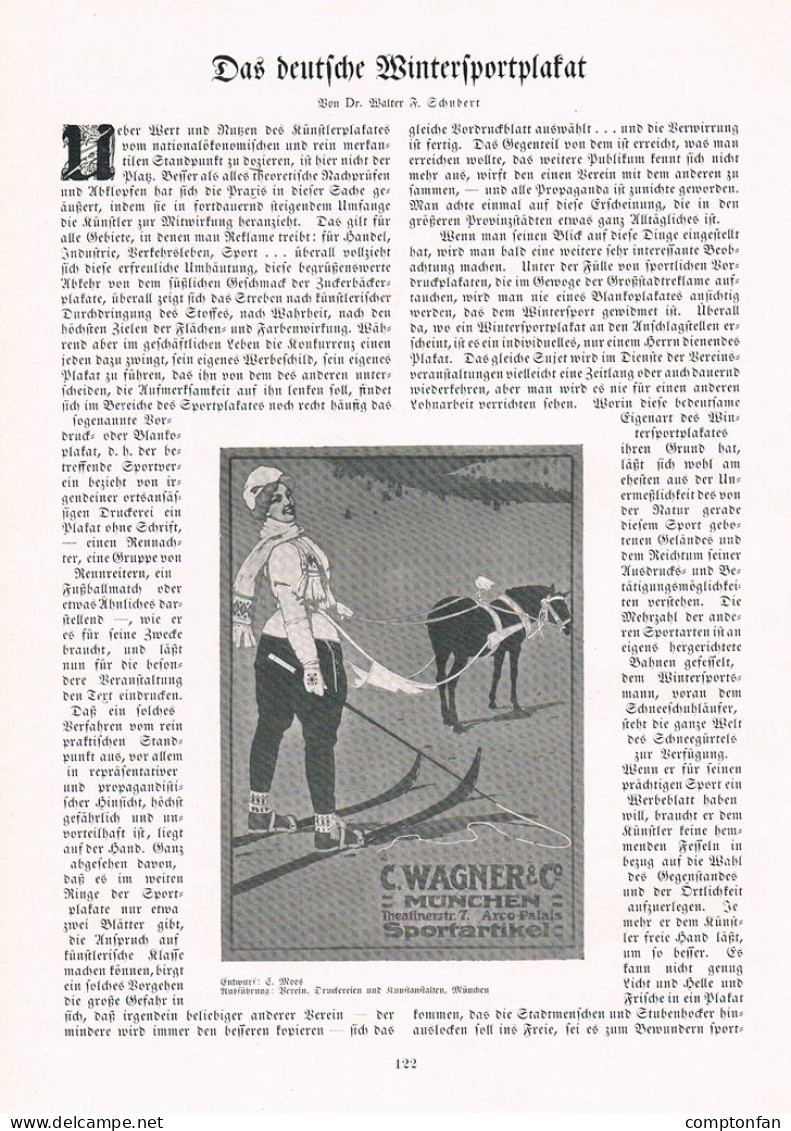 A102 1356 Moos Carl Kunst Hohlwein Deutsche Wintersportplakate Artikel / Bilder 1912 - Malerei & Skulptur