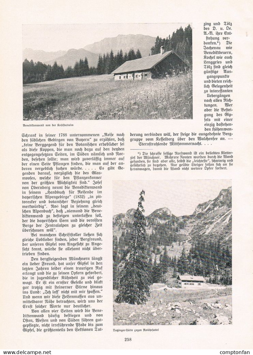 A102 1358 E.T. Compton Tutzinger Hütte Benediktenwand Artikel / Bilder 1912 - Sonstige & Ohne Zuordnung