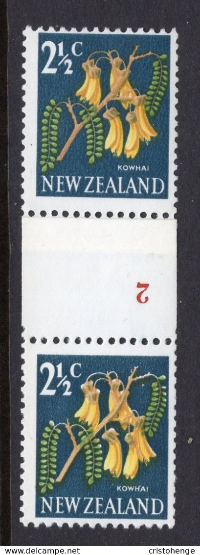 New Zealand 1967 Decimal Pictorials - Wmk. - Coil Pairs - 2½c Kowhai - 2 - MNH - Nuevos