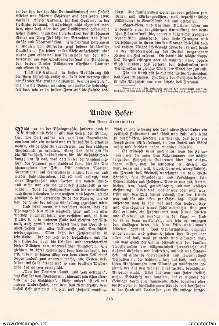 A102 1369 Andreas Hofer Anno Neun Tiroler Aufstand Artikel / Bilder 1909 - Autres & Non Classés