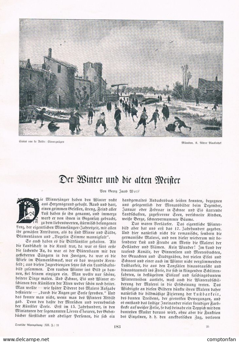 A102 1372 Alsloot Winterbilder Von Alten Meistern Artikel / Bilder 1912 - Painting & Sculpting