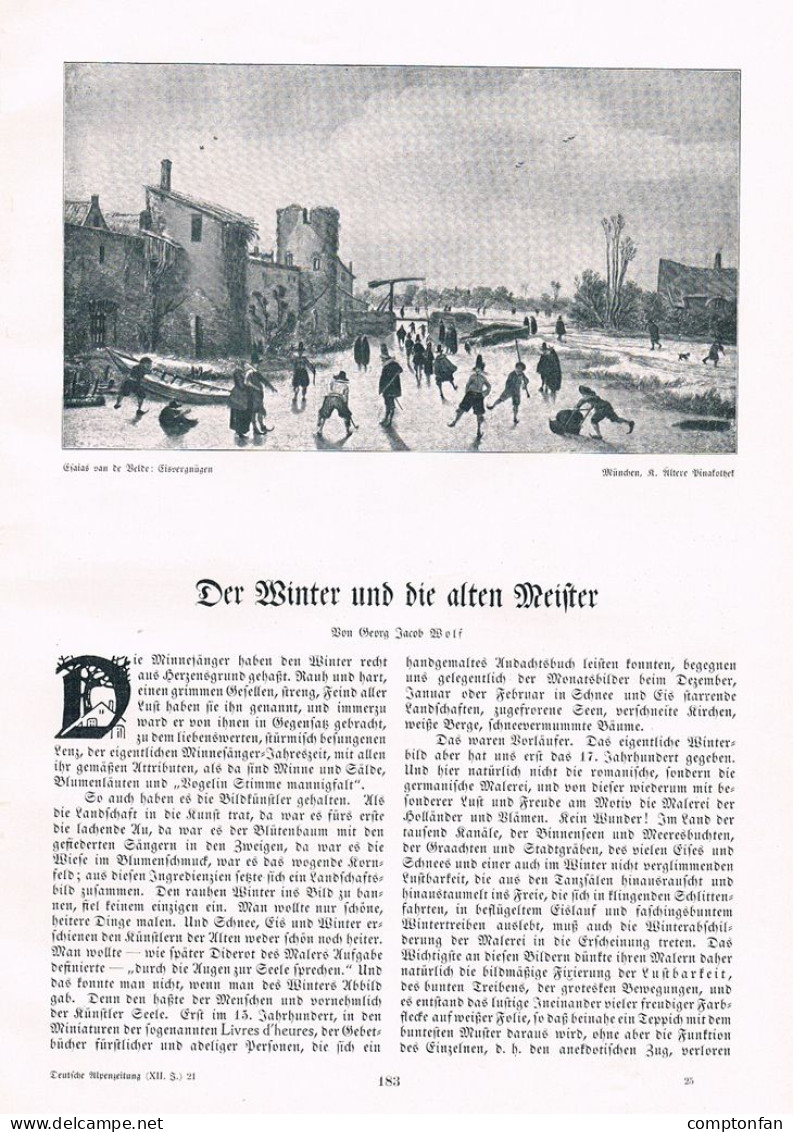 A102 1372 Alsloot Winterbilder Von Alten Meistern Artikel / Bilder 1912 - Pittura & Scultura