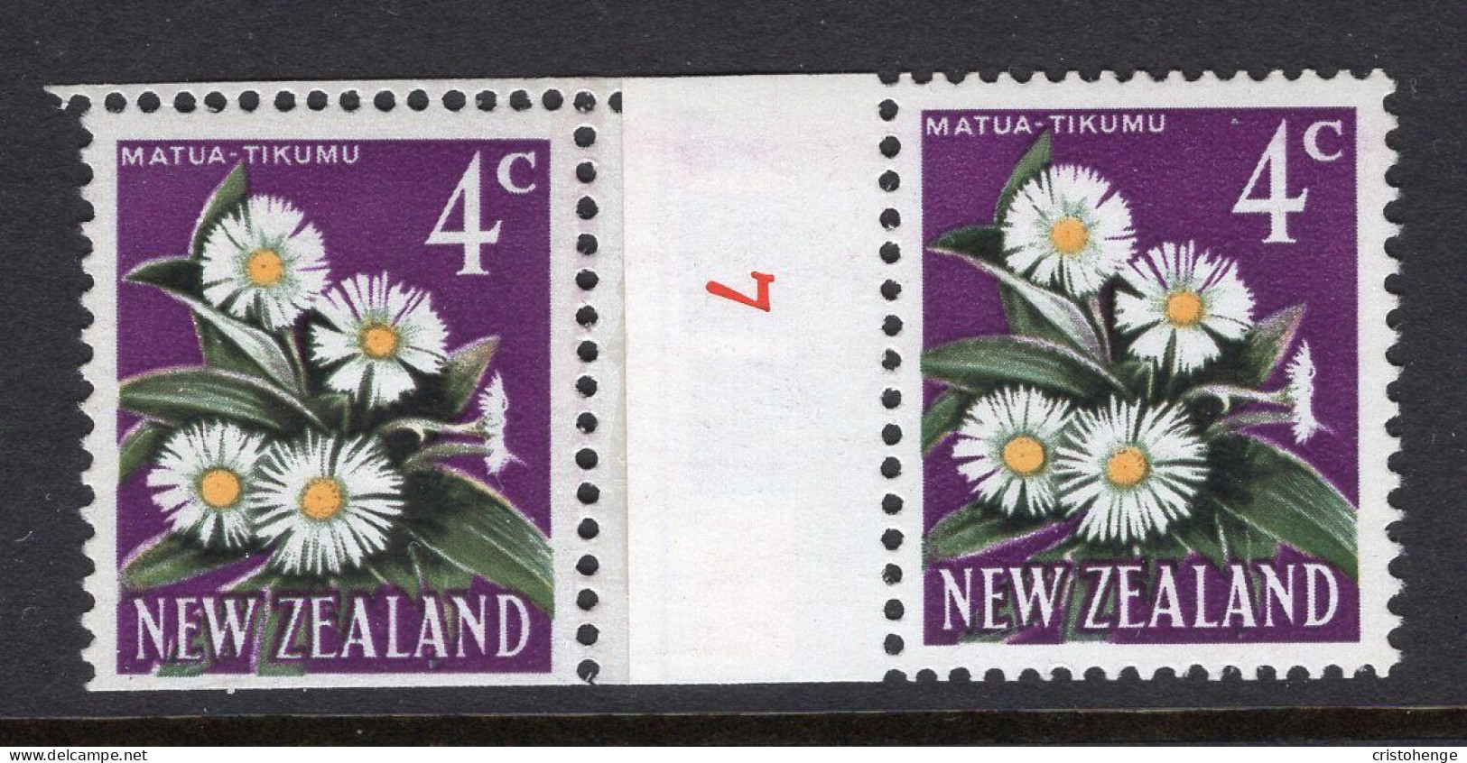 New Zealand 1967 Decimal Pictorials - Wmk. - Coil Pairs - 4c Matua - 7 - MNH - Ungebraucht