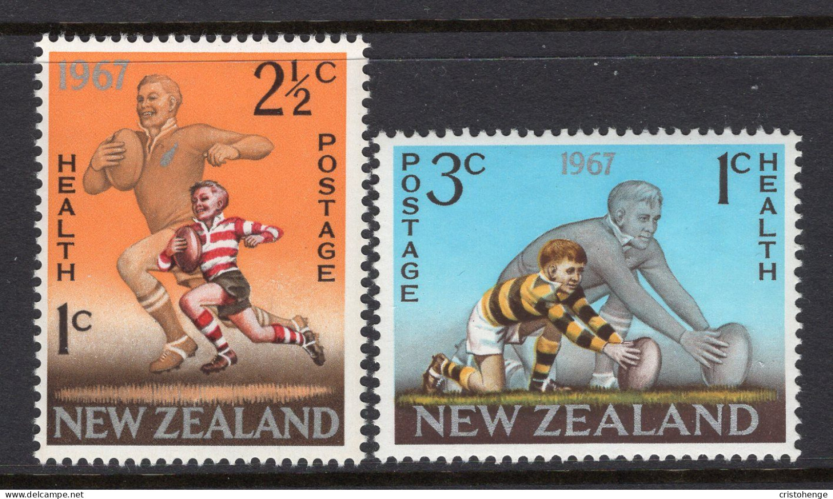 New Zealand 1967 Health - Rugby Set HM (SG 867-868) - Nuevos