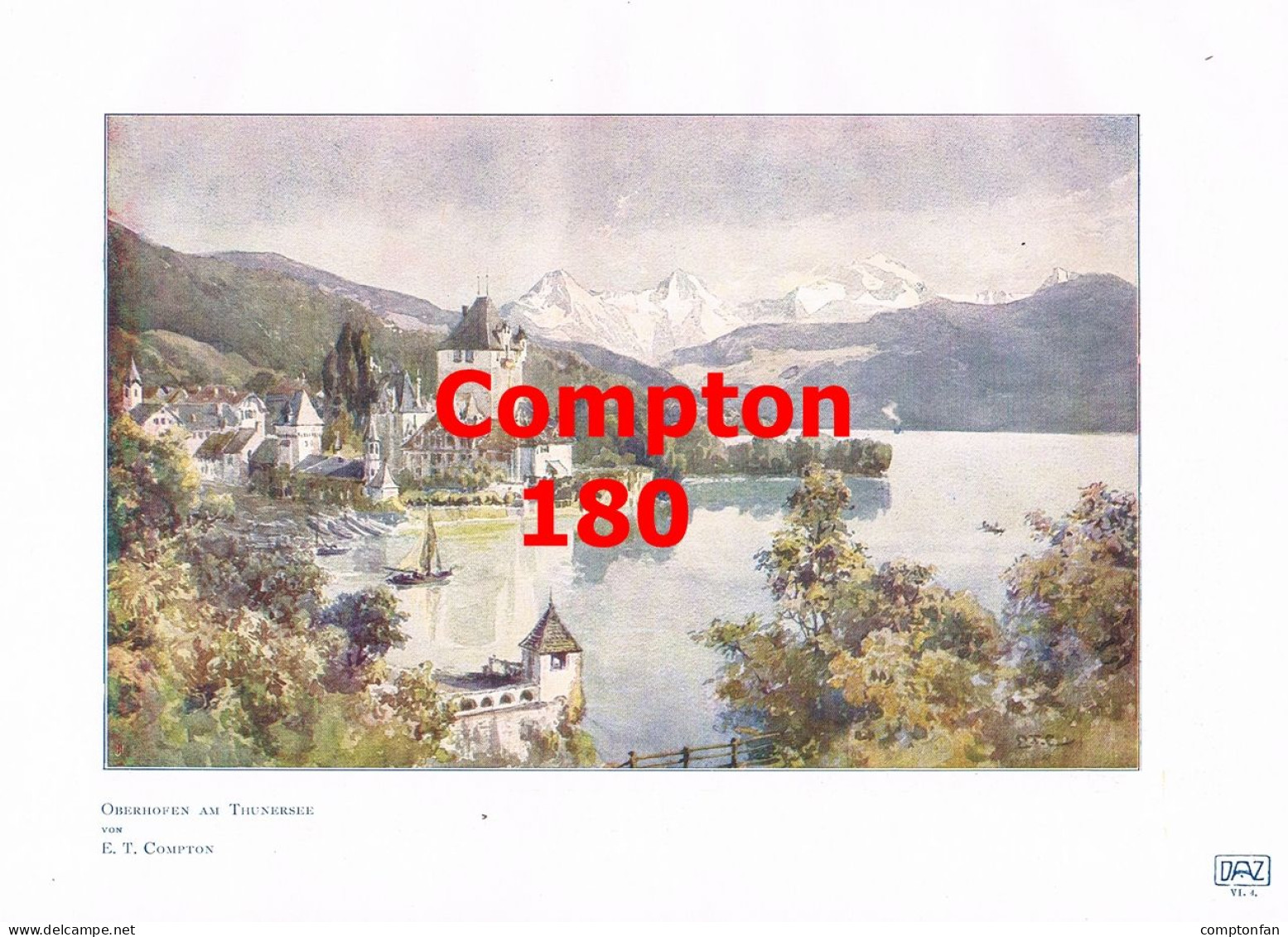 D101 180 E.T. Compton Oberhofen Thunersee Kunstblatt 1906 !! - Other & Unclassified