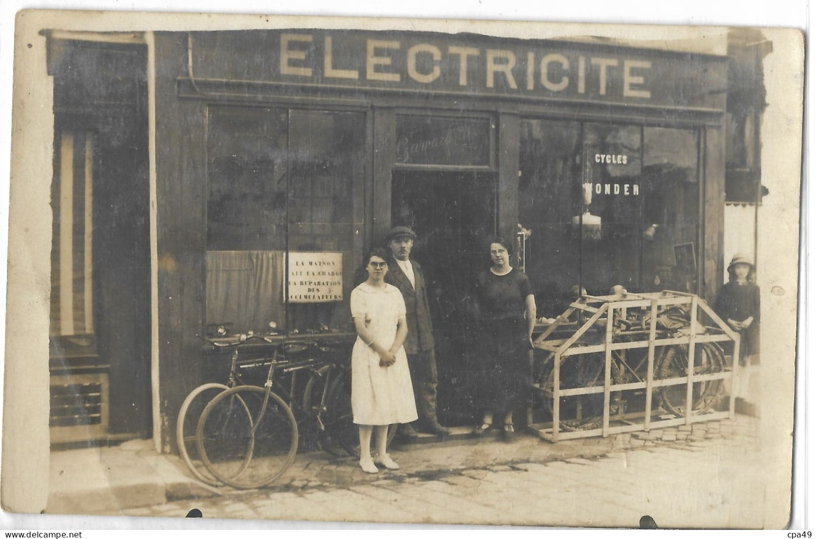 CARTE  PHOTO   ELECTRICITE   CYCLES   A  LOCALISER - Otros & Sin Clasificación