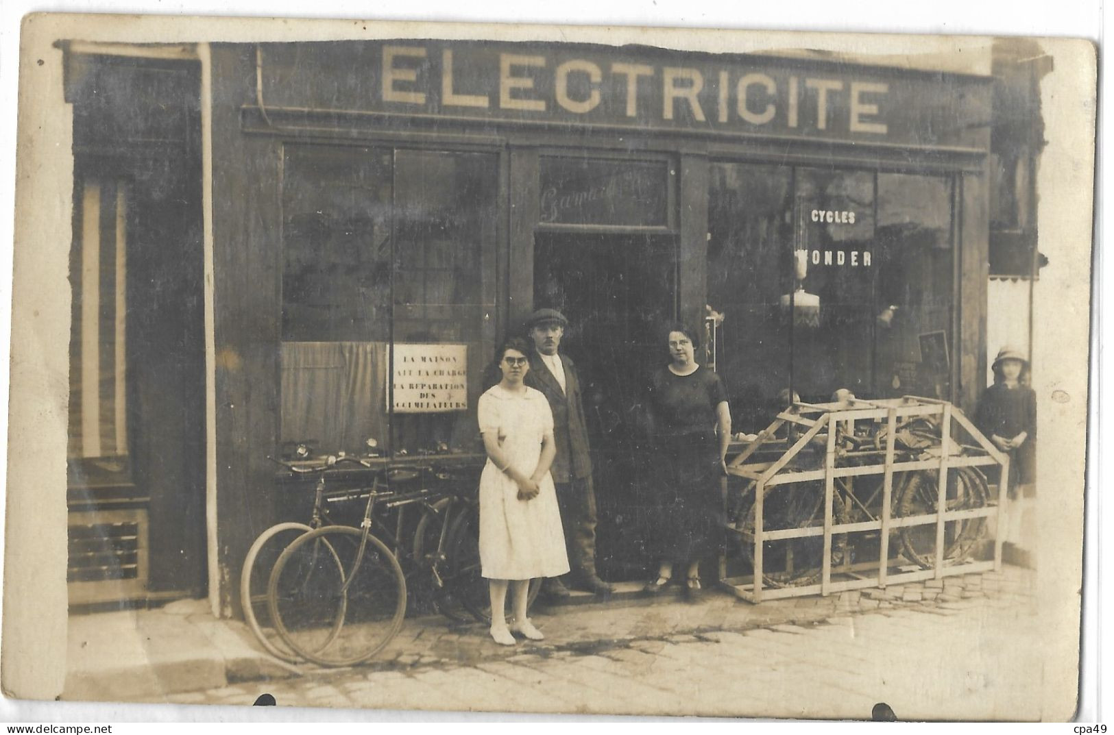 CARTE  PHOTO   ELECTRICITE   CYCLES   A  LOCALISER - Andere & Zonder Classificatie