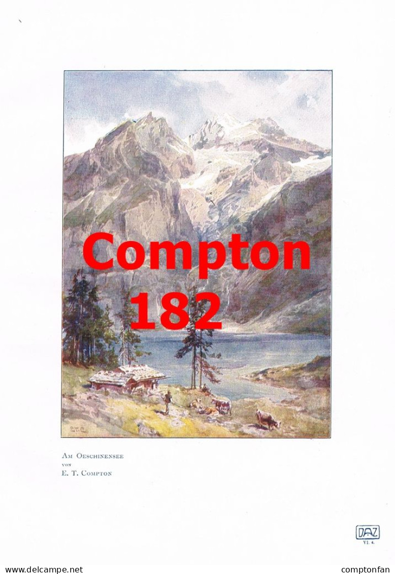 D101 182 E.T. Compton Oeschinensee Kandersteg Kunstblatt 1906 !! - Autres & Non Classés