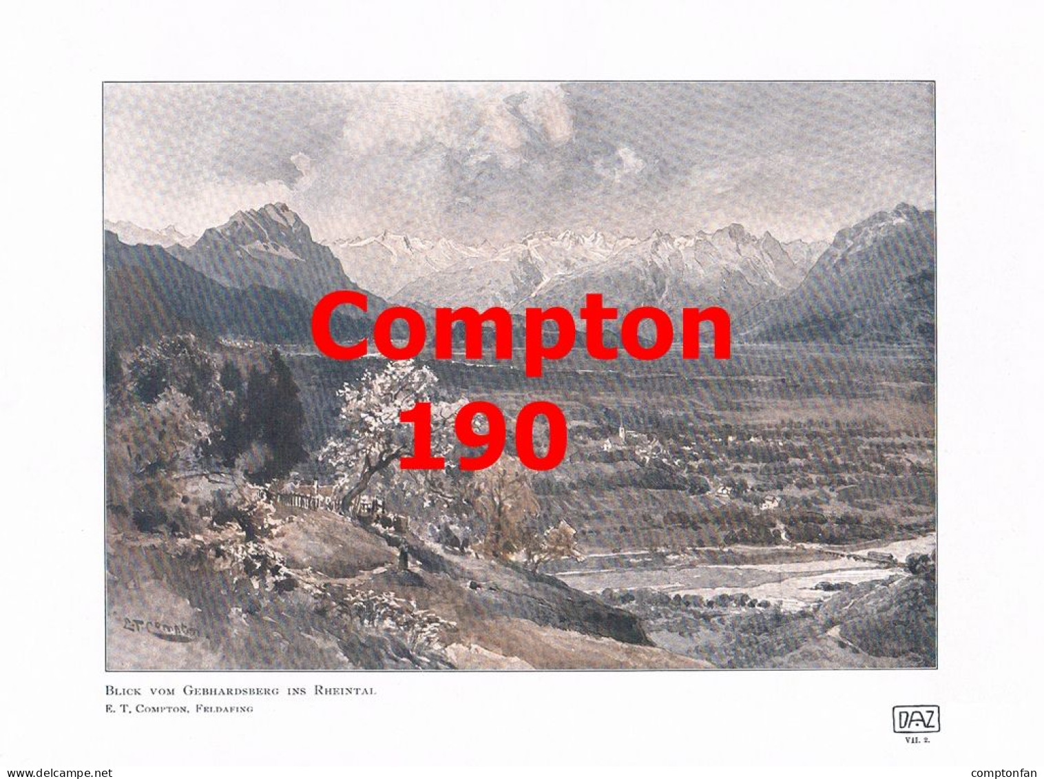 D101 190 E.T. Compton Gebhardsberg Rheintal Kunstblatt 1907 !! - Altri & Non Classificati