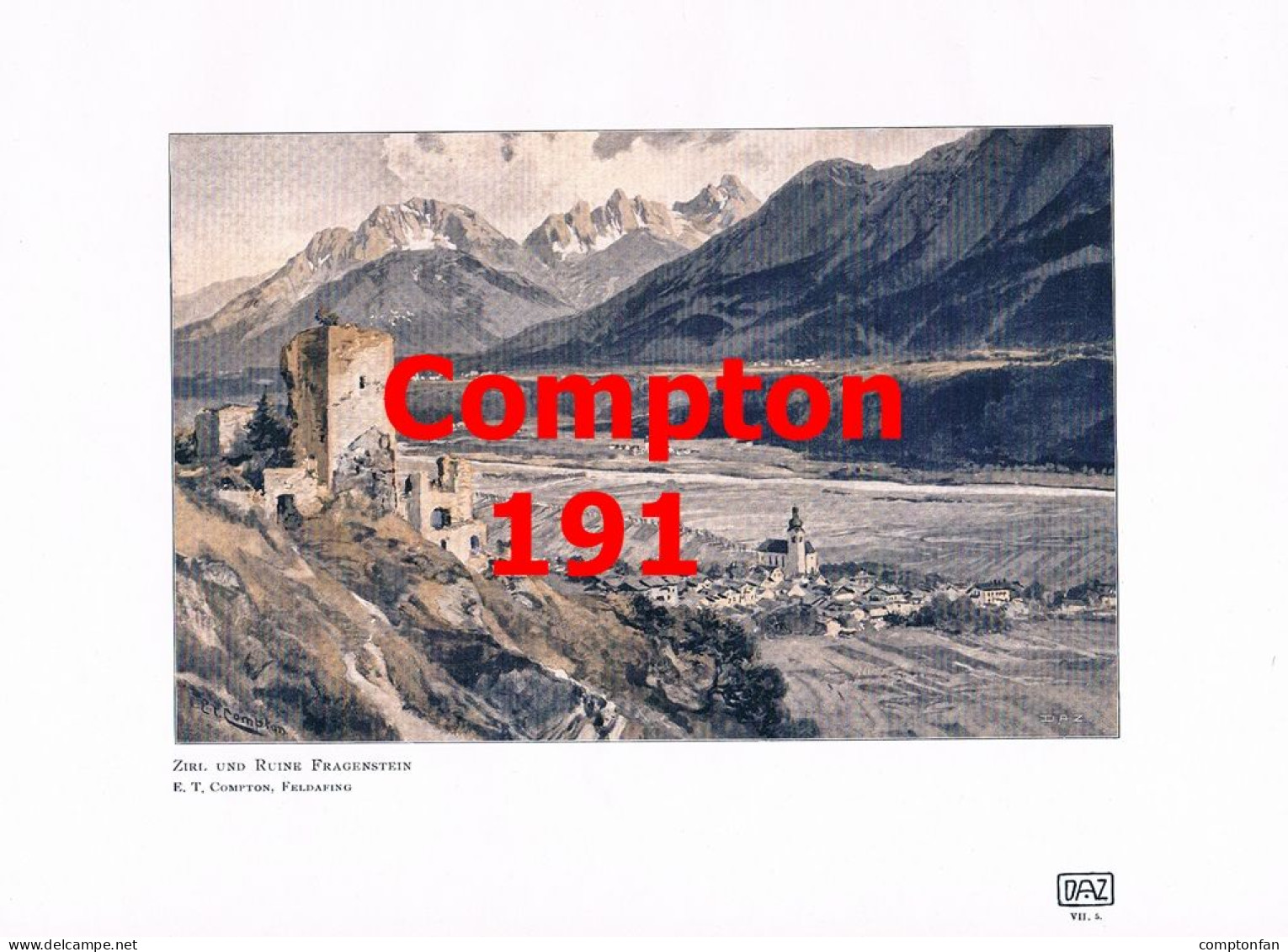 D101 191 E.T. Compton Zirl Ruine Fragenstein Kunstblatt 1907 !! - Autres & Non Classés