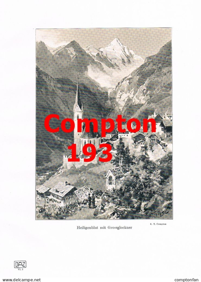 D101 193 E.T. Compton Heiligenblut Großglockner Kunstblatt 1906 !! - Otros & Sin Clasificación